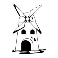 modieus boerderij windmolen vector