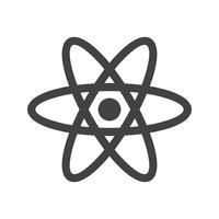 Atom glyph zwart pictogram vector