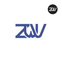 brief zwv monogram logo ontwerp vector