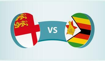 sark versus Zimbabwe, team sport- wedstrijd concept. vector