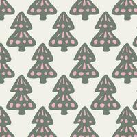 Scandinavisch hand- getrokken naadloos patroon. afdrukken met Kerstmis boom voor afdrukken, papier, ontwerp, kleding stof, decor, geschenk inpakken, achtergrond. vector