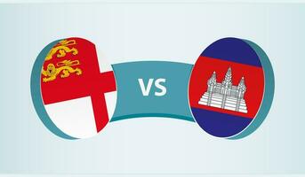 sark versus Cambodja, team sport- wedstrijd concept. vector