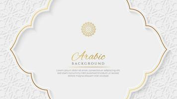 Islamitisch Arabisch luxe elegant sier- achtergrond met Islamitisch patroon en decoratief ornament vector