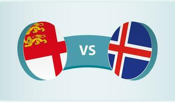 sark versus IJsland, team sport- wedstrijd concept. vector