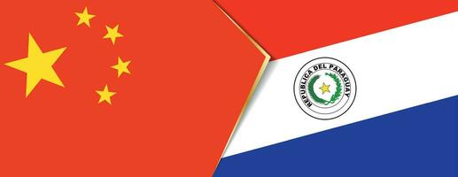 China en Paraguay vlaggen, twee vector vlaggen.