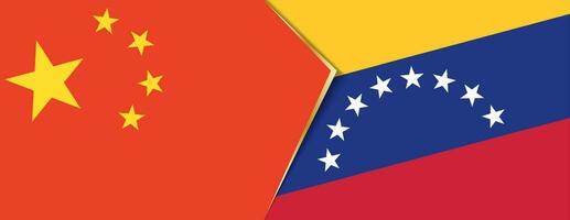 China en Venezuela vlaggen, twee vector vlaggen.