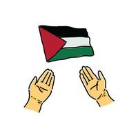 opslaan Palestina, bidden voor Palestina poster, flyers, spandoeken, t-shirts, en post vector illustraties van vlaggen en hashtags met opslaan Palestina