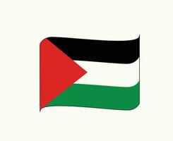 Palestina vlag lint embleem midden- oosten- land icoon vector illustratie abstract ontwerp element
