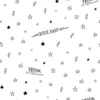 een zwart en wit patroon met sterren en woorden vector