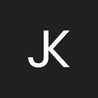 jk j k brieven logo monogram ontwerp vector sjabloon