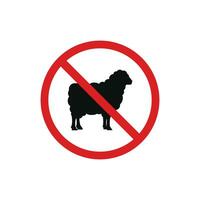 Nee schapen toegestaan icoon teken symbool geïsoleerd Aan wit achtergrond vector