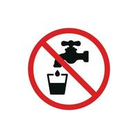 Doen niet drinken water icoon teken symbool geïsoleerd Aan wit achtergrond vector