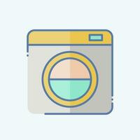 icoon het wassen machine. verwant naar schoonmaak symbool. tekening stijl. gemakkelijk ontwerp bewerkbaar. gemakkelijk illustratie vector