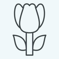 icoon tulp. verwant naar kalkoen symbool. lijn stijl. gemakkelijk ontwerp bewerkbaar. gemakkelijk illustratie vector