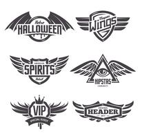 Emblemen met Wings Set vector