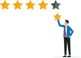 klant terugkoppeling 5 sterren beoordeling, het beste kwaliteit, uitmuntendheid hoog prestatie evaluatie vector