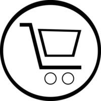 boodschappen doen kar lijn kunst icoon voor apps en websites. trolley lineair vlak zwart wit symbool het dossier. bewerkbare beroerte .vector vector