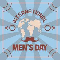 Internationale Mannen dag poster, vlak stijl vector. ontwerp voor poster, folder, groet kaart, banier, sociaal media, web. vector