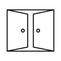 dubbele deuren icoon. gemakkelijk schets stijl. deur, open, dubbele, binnenkomen, Uitgang, Ingang, voorkant, poort, deuropening, huis, huis interieur concept. dun lijn symbool. vector illustratie geïsoleerd.