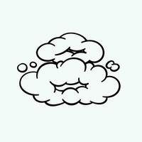 grappig wolken, tekenfilm vector wolken in lijn stijl geïsoleerd Aan licht achtergrond. vector illustratie