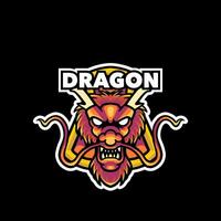 draak mascotte logo ontwerp voor gaming en sport vector