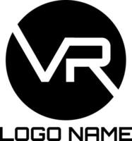 vr cirkel eerste monogram logo ontwerp vector