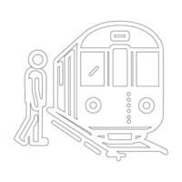 trein station icoon lijn kunst teken symbool geïsoleerd vector