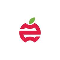 brief z aantal 2 fruit appel logo vector