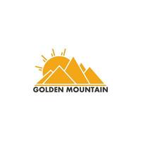 gouden berg zon meetkundig ontwerp symbool vector