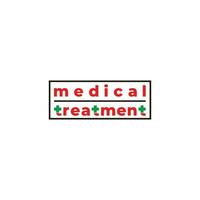 tekst medisch behandeling plus symbool logo vector