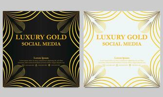 gouden bloemen sociaal media sjabloon. geschikt voor sociaal media na, web banier, Hoes en kaart vector