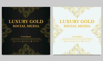 luxe gouden bloemen sociaal media post sjabloon vector