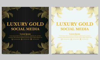 luxe gouden bloemen sociaal media post sjabloon vector