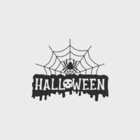 spin webben halloween logo wijnoogst vector illustratie sjabloon icoon ontwerp