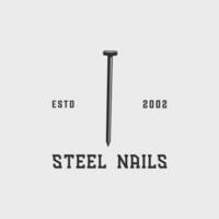 staal nagels timmerwerk logo wijnoogst vector illustratie sjabloon icoon grafisch ontwerp