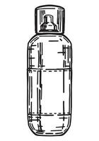 schetsen van herbruikbaar fles voor water. vloeistof container. sport- medeplichtig schets clip art. hand- getrokken vector illustratie geïsoleerd Aan wit.
