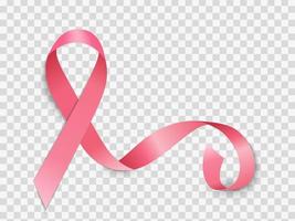 borstkanker bewustzijn maand roze lint teken vector