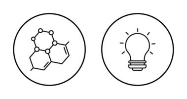 molecuul en licht lamp icoon vector