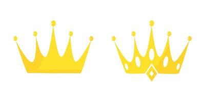 gouden kroon pictogram teken vlakke afbeelding vector