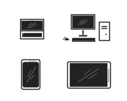 moderne gadget collectie icon set vlakke afbeelding vector