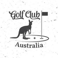 golf club concept met kangoeroe silhouet. vector