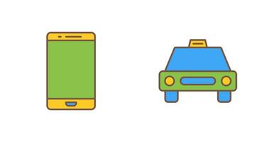 cel telefoon en taxi icoon vector