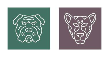 bulldog en luipaard icoon vector