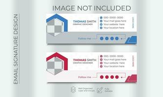 modern en minimalistische e-mail handtekening of e-mail footer sjabloon vector