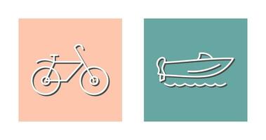 fiets en snelheid boot icoon vector