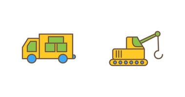 logistiek auto en lifter icoon vector