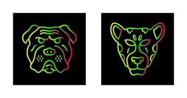 bulldog en luipaard icoon vector