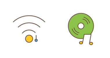 Wifi teken en muziek- CD icoon vector