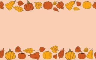 gelukkig herfst vector herfst naadloos patroon frame op begie background