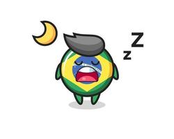 braziliaanse vlag badge karakter illustratie slapen 's nachts vector